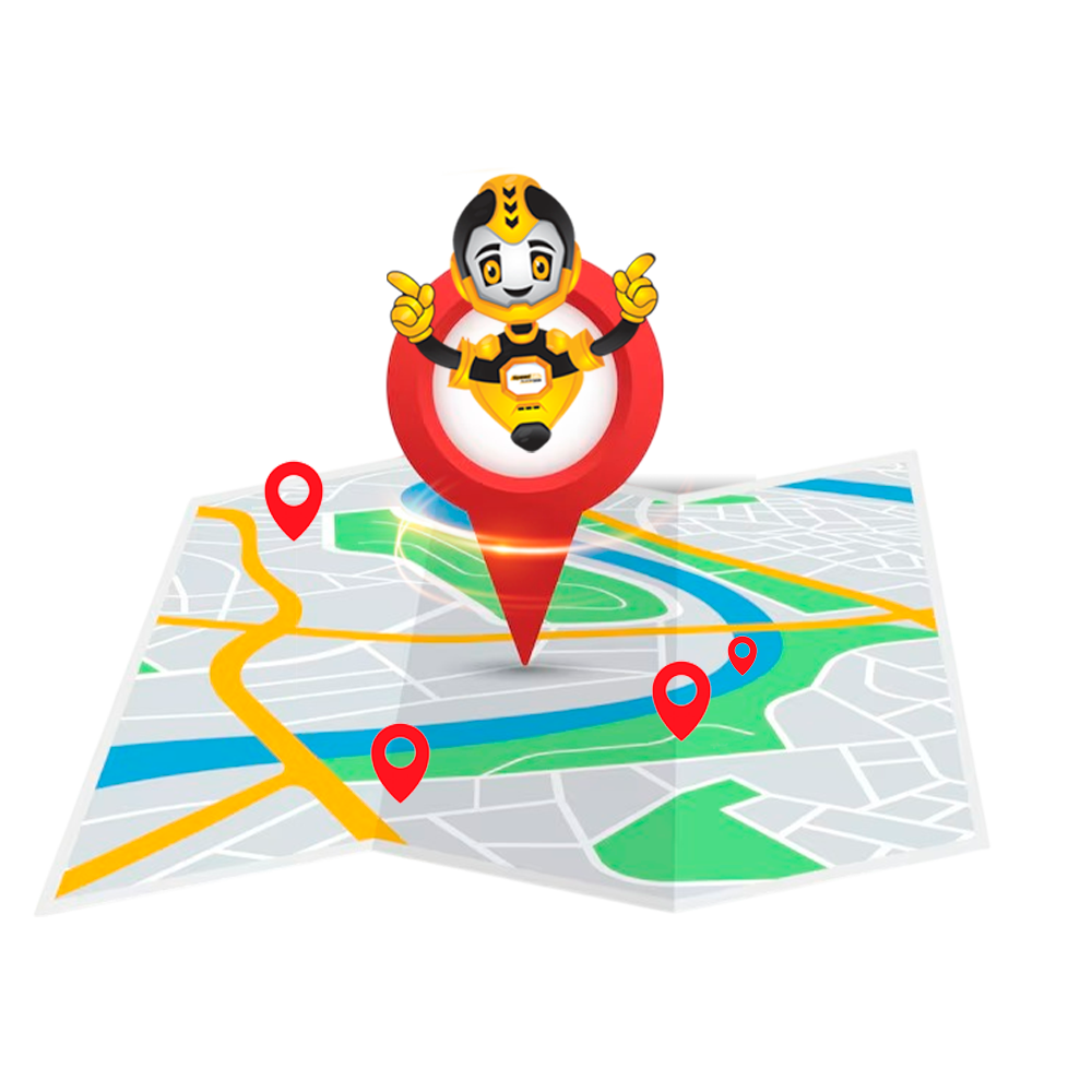 Mapa animado da área de cobertura